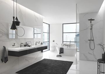 GROHE ESSENCE NEW umyvadlová stojánková baterie, s odtokovou soupravou, kartáčovaný hard graphite 23462AL1 Obrázek - fotka