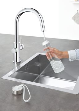 GROHE BLUE HOME dřezová elektronická baterie, s vytahovací koncovkou, s filtračním a chladícím zařízením, Bluetooth, napájení ze sítě, chrom 31541000 Obrázek - fotka