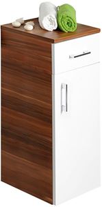 CONCEPT 50 nízká skříňka 35,5x35,5x77,9 cm, 1 zásuvka, 1 dvířka, panty vpravo, švestka/lesklá bílá