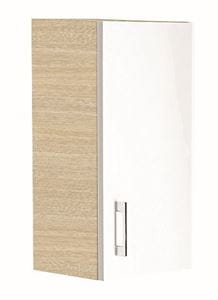 CONCEPT 50 nízká skříňka 35x22,9x61,5 cm, 1 dvířka, panty vpravo, bělený dub/lesklá bílá