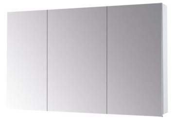 DŘEVOJAS PREMIUM GA3E 120 zrcadlová skříňka 120x73,9x13,8 cm, s el. zásuvkou, lamino, lesklá bílá