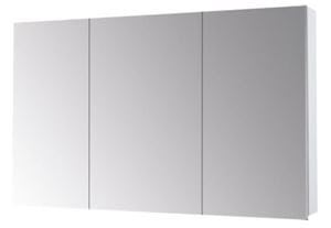 DŘEVOJAS PREMIUM GA3E 120 zrcadlová skříňka 120x73,9x13,8 cm, s el. zásuvkou, lamino, lesklá bílá