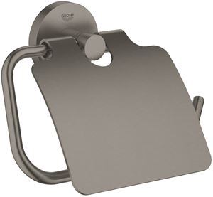 GROHE ESSENTIALS držák toaletního papíru s krytem, nástěnný, kartáčovaný hard graphite