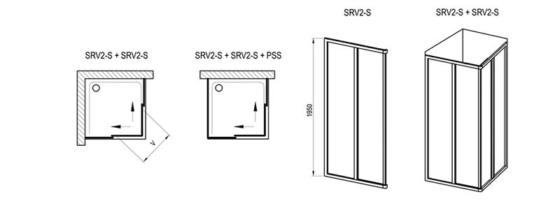 RAVAK SUPERNOVA SRV2-S 80 sprchové dveře 80x195 cm, posuvné, bílá/plast Pearl 14V401O211 Obrázek - fotka