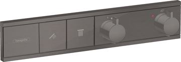 HANSGROHE RAINSELECT podomítková termostatická baterie, pro 2 spotřebiče, kartáčovaný černý chrom