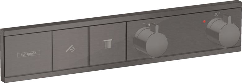 HANSGROHE RAINSELECT podomítková termostatická baterie, pro 2 spotřebiče, kartáčovaný černý chrom 15380340 Obrázek - Hlavní obrázek