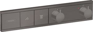 HANSGROHE RAINSELECT podomítková termostatická baterie, pro 2 spotřebiče, kartáčovaný černý chrom