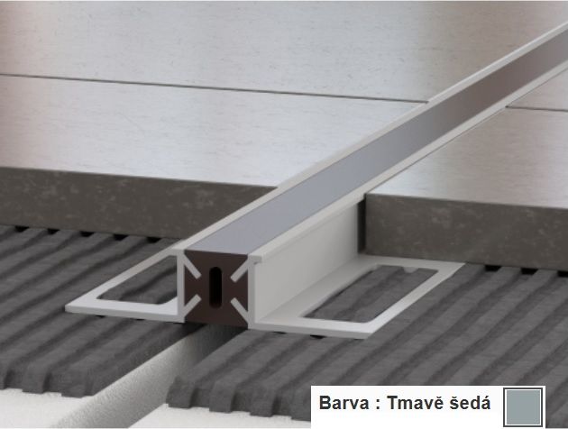 PROFIL-EU profil 10x12mm, 2,5m, dilatační s PVC vložkou, přírodní hliník, tmavě šedá 11122518 Obrázek - Hlavní obrázek