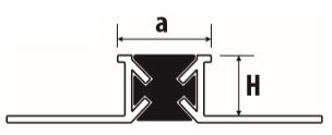 PROFIL-EU profil 10x12mm, 2,5m, dilatační s PVC vložkou, přírodní hliník, tmavě šedá 11122518 Technický nákres