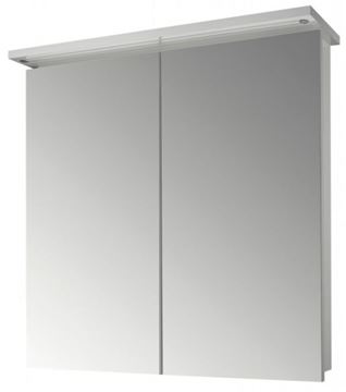 DŘEVOJAS SANI GA2O 70 zrcadlová skříňka 70x70,6x20,7 cm, osvětlení, lamino, lesklá bílá