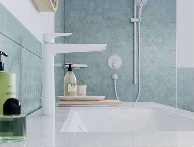 HANSGROHE TALIS E umyvadlová stojánková baterie, s odtokovou soupravou, EcoSmart, matná bílá 71716700 Obrázek - fotka