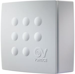 VORTICE QUADRO MEDIO T radiální ventilátor 100 mm, nástěnný/stropní, s časovačem a zpětnou klapkou