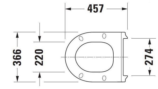 DURAVIT HAPPY D. WC sedátko, Soft-Close, bílá 0066990000 Technický nákres