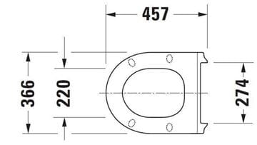 DURAVIT HAPPY D. WC sedátko, Soft-Close, bílá 0066990000 Technický nákres
