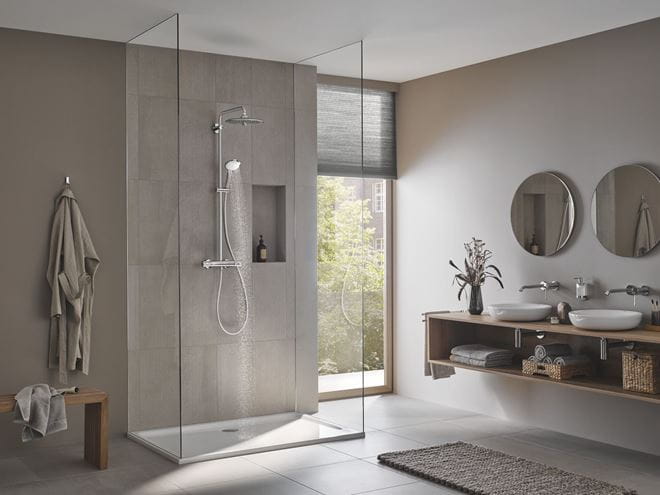 GROHE EUPHORIA SYSTEM 260 sprchový set s termostatickou baterií, horní sprcha, ruční sprcha se 3 proudy, tyč, hadice, chrom 27296003 Obrázek - fotka