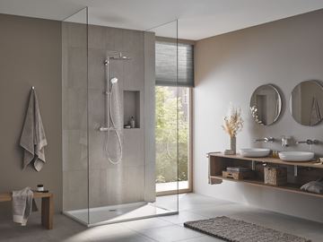 GROHE EUPHORIA SYSTEM 310 sprchový set s termostatickou baterií, horní sprcha, ruční sprcha se 3 proudy, tyč, hadice, chrom 26075001 Obrázek - fotka