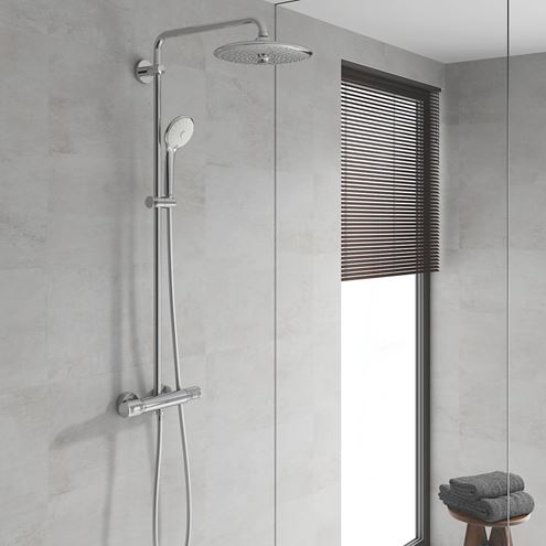 GROHE EUPHORIA SYSTEM 260 sprchový set s termostatickou baterií, horní sprcha, ruční sprcha se 3 proudy, tyč, hadice, chrom 27615002 Obrázek - fotka