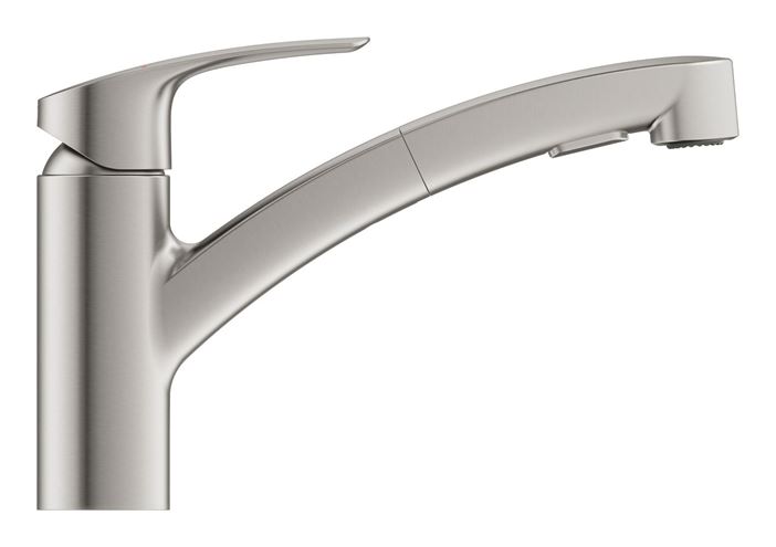 GROHE EUROSMART dřezová baterie, s vytahovací sprškou, supersteel 30305DC1 Obrázek - fotka