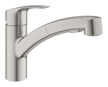 GROHE EUROSMART dřezová baterie, s vytahovací sprškou, supersteel 30305DC1 Obrázek - fotka