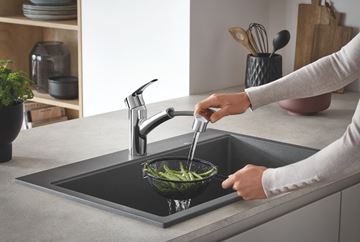 GROHE EUROSMART dřezová baterie, s vytahovací sprškou, supersteel 30305DC1 Obrázek - fotka