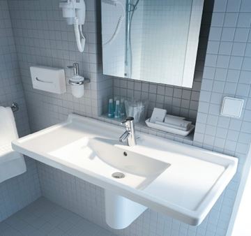 DURAVIT STARCK 3 umyvadlo 85 cm, s otvorem pro baterii a přepadem 0304800000 Obrázek - fotka