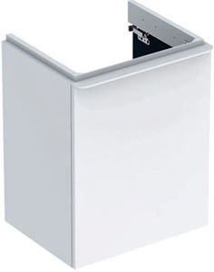 GEBERIT SMYLE SQUARE skříňka pod umývátko 49,2x40,6x61,7 cm, 1 dvířka, panty vlevo, lesklá bílá
