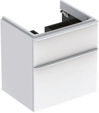 GEBERIT SMYLE SQUARE skříňka pod umyvadlo 58,4x47x61,7 cm, 2 zásuvky, lesklá bílá