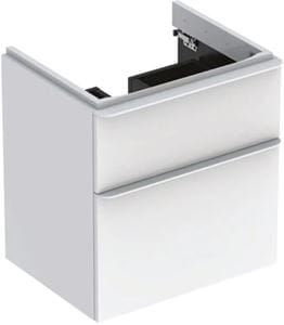 GEBERIT SMYLE SQUARE skříňka pod umyvadlo 58,4x47x61,7 cm, 2 zásuvky, lesklá bílá