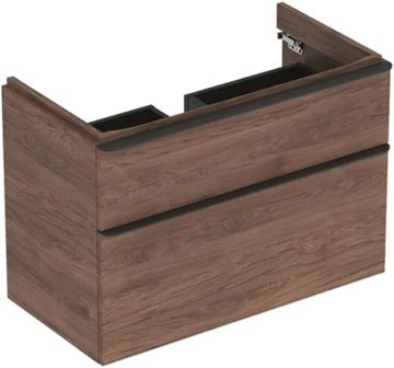 GEBERIT SMYLE SQUARE skříňka pod umyvadlo 88,4x47x61,7 cm, 2 zásuvky, ořech hickory