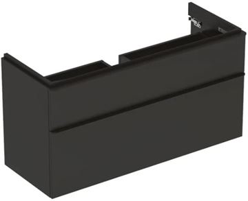 GEBERIT SMYLE SQUARE skříňka pod umyvadlo 118,4x47x61,7 cm, 2 zásuvky, matná lávová