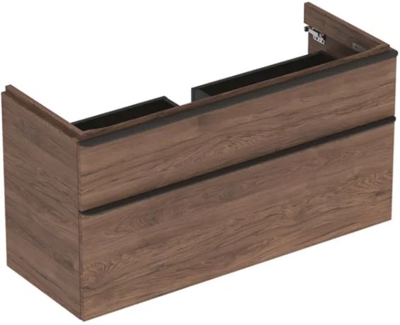 GEBERIT SMYLE SQUARE skříňka pod umyvadlo 118,4x47x61,7 cm, 2 zásuvky, ořech hickory 500.355.JR.1 Obrázek - Hlavní obrázek