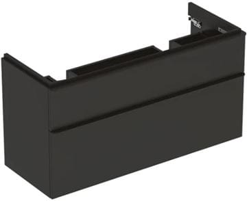 GEBERIT SMYLE SQUARE skříňka pod dvojumyvadlo 118,4x47x61,7 cm, 2 zásuvky, matná lávová