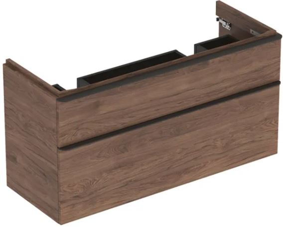 GEBERIT SMYLE SQUARE skříňka pod dvojumyvadlo 118,4x47x61,7 cm, 2 zásuvky, ořech hickory 500.356.JR.1 Obrázek - Hlavní obrázek