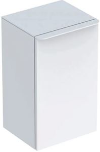 GEBERIT SMYLE SQUARE nízká skříňka 36x32,6x60 cm, 1 dvířka, panty vpravo, lesklá bílá
