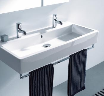 DURAVIT VERO umyvadlo 100 cm, se 2 otvory pro baterie a přepadem 0454100024 Obrázek - fotka