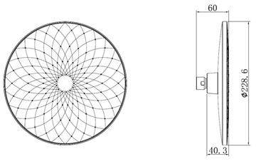 EASY horní sprcha pr. 228 mm, bílá/chrom JA183 Technický nákres