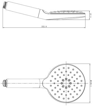 EASY ruční sprcha pr. 120 mm, 3 proudy, bílá/chrom JA189 Technický nákres