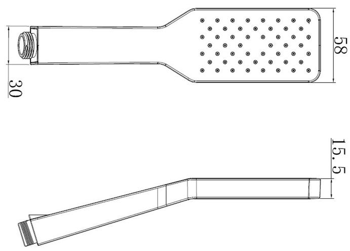 EASY ruční sprcha 110x58 mm, černá JA191 Technický nákres