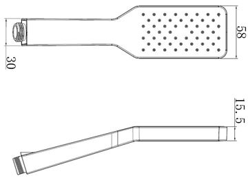 EASY ruční sprcha 110x58 mm, černá JA191 Technický nákres