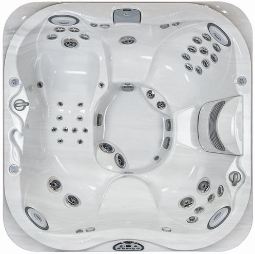 JACUZZI J-335 vířivka 214x214 cm, pro 5-6 osob, 42 trysek, s izolací SmartSeal, s termokrytem, s osvětlením, platinum/brushed grey J335+903002410 Obrázek - fotka