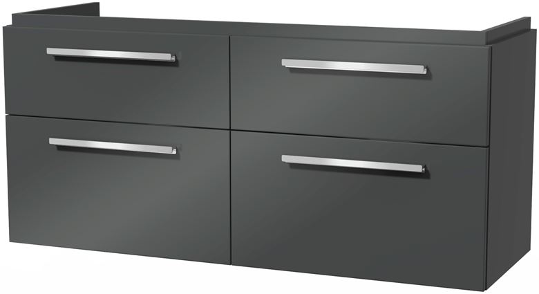 VILLEROY & BOCH VERITY DESIGN 2.0 skříňka pod dvojumyvadlo 128,5x45x60 cm, 4 zásuvky, Glossy Grey B07200FP Obrázek - Hlavní obrázek