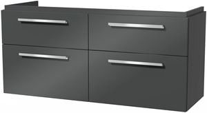 VILLEROY & BOCH VERITY DESIGN 2.0 skříňka pod dvojumyvadlo 128,5x45x60 cm, 4 zásuvky, Glossy Grey