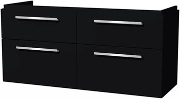 VILLEROY & BOCH VERITY DESIGN 2.0 skříňka pod dvojumyvadlo 128,5x45x60 cm, 4 zásuvky, Black Matt