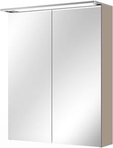 VILLEROY & BOCH VERITY DESIGN 2.0 zrcadlová skříňka 60x76x14,9 cm, osvětlení, se zvětšovacím zrcátkem, vypínačem a el. zásuvkou, Sandgrey Matt