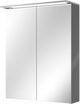 VILLEROY & BOCH VERITY DESIGN 2.0 zrcadlová skříňka 60x76x14,9 cm, osvětlení, se zvětšovacím zrcátkem, vypínačem a el. zásuvkou, Glossy Grey