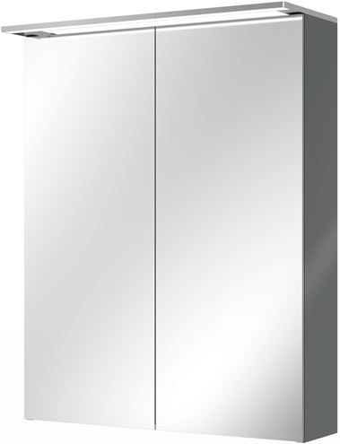VILLEROY & BOCH VERITY DESIGN 2.0 zrcadlová skříňka 60x76x14,9 cm, osvětlení, se zvětšovacím zrcátkem, vypínačem a el. zásuvkou, Glossy Grey A46560FP Obrázek - Hlavní obrázek
