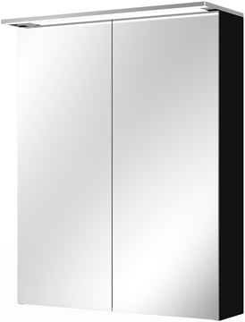 VILLEROY & BOCH VERITY DESIGN 2.0 zrcadlová skříňka 60x76x14,9 cm, osvětlení, se zvětšovacím zrcátkem, vypínačem a el. zásuvkou, Black Matt