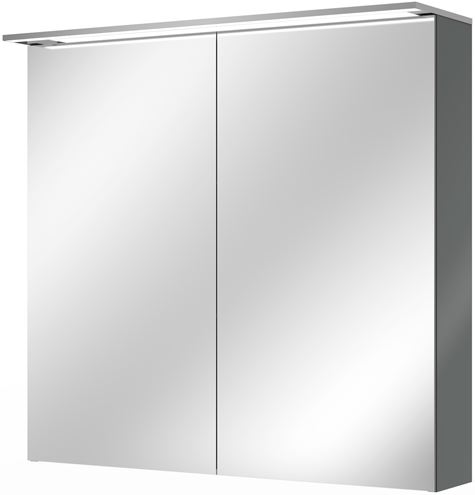 VILLEROY & BOCH VERITY DESIGN 2.0 zrcadlová skříňka 80x76x14,9 cm, osvětlení, se zvětšovacím zrcátkem, vypínačem a el. zásuvkou, Glossy Grey A46580FP Obrázek - Hlavní obrázek