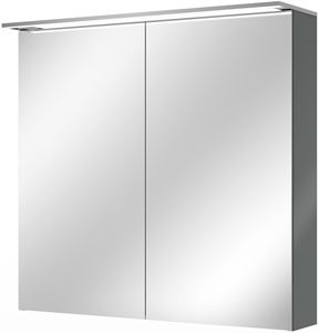 VILLEROY & BOCH VERITY DESIGN 2.0 zrcadlová skříňka 80x76x14,9 cm, osvětlení, se zvětšovacím zrcátkem, vypínačem a el. zásuvkou, Glossy Grey