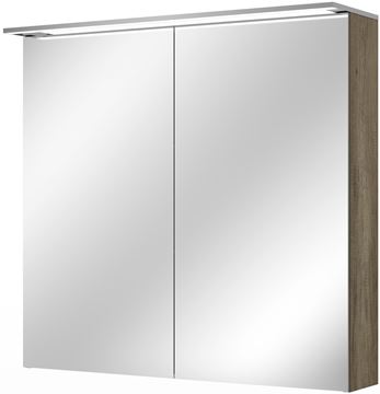 VILLEROY & BOCH VERITY DESIGN 2.0 zrcadlová skříňka 80x76x14,9 cm, osvětlení, se zvětšovacím zrcátkem, vypínačem a el. zásuvkou, Oak Nebraska